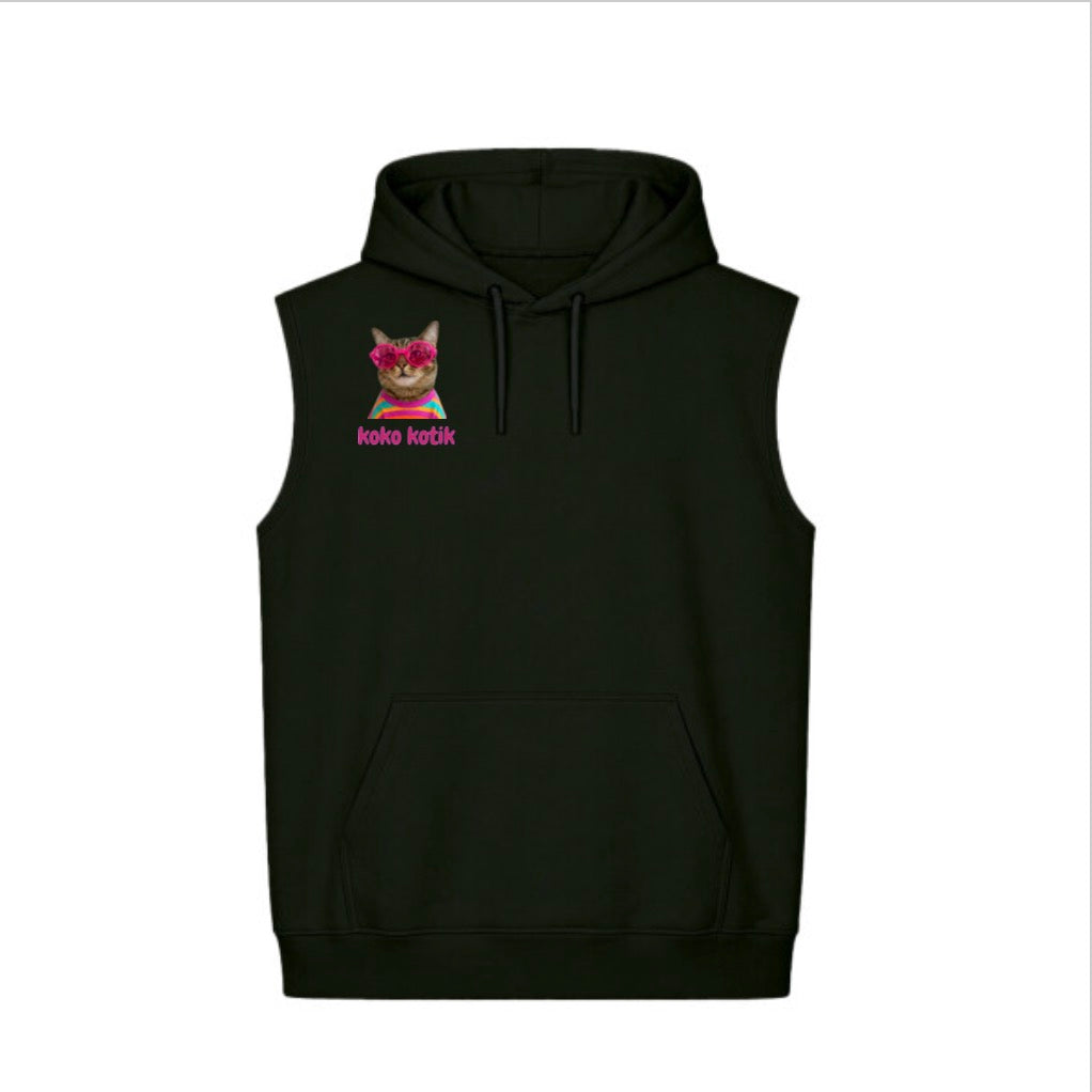 Unisex Sleeveless Boxy Fit Hoodie