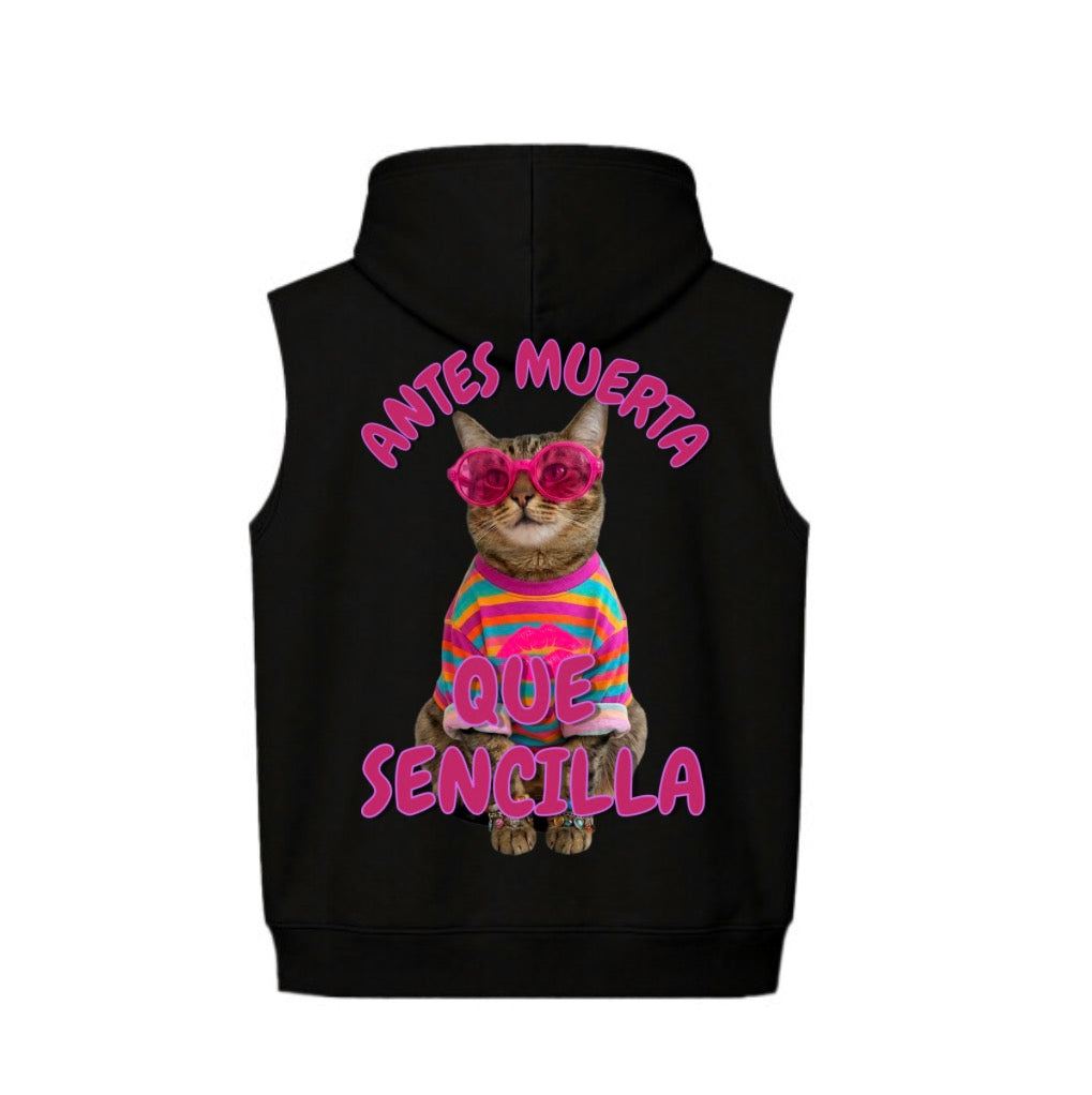 Unisex Sleeveless Boxy Fit Hoodie