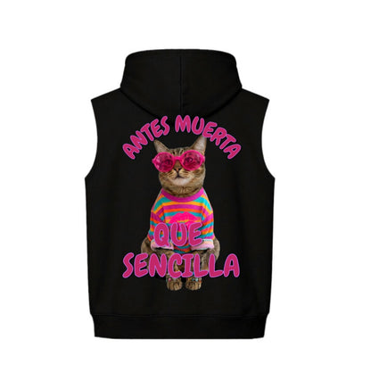 Unisex Sleeveless Boxy Fit Hoodie