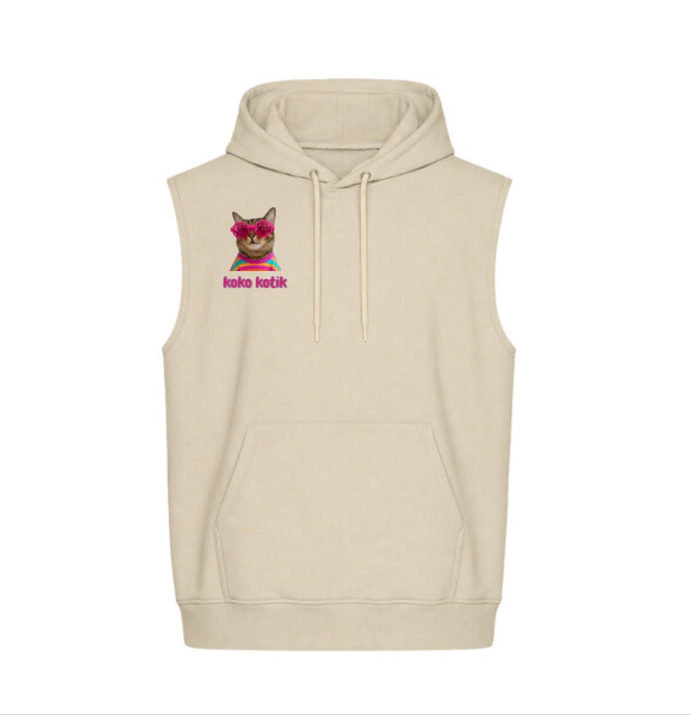 Unisex Sleeveless Boxy Fit Hoodie