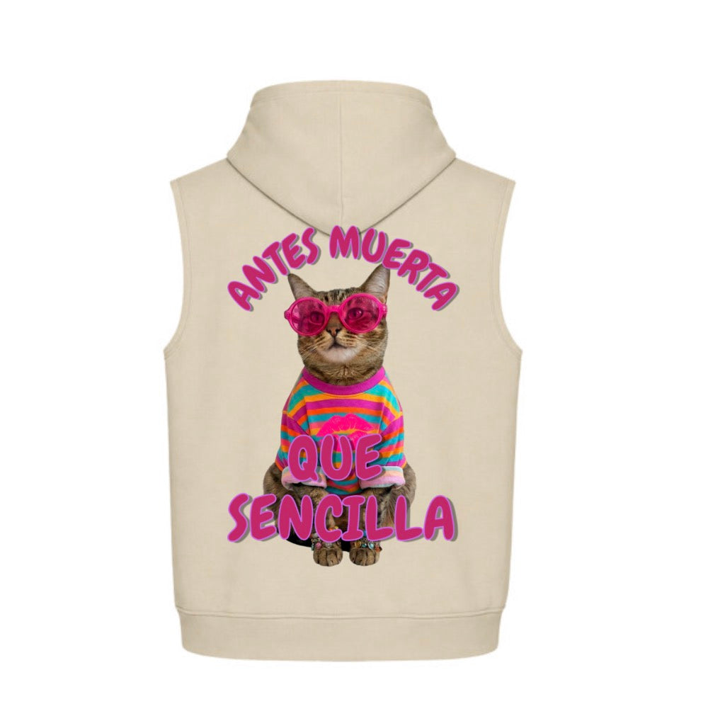 Unisex Sleeveless Boxy Fit Hoodie
