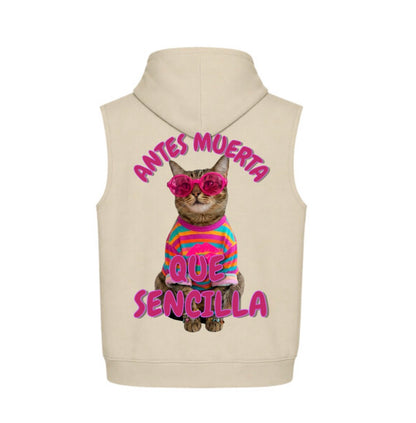 Unisex Sleeveless Boxy Fit Hoodie